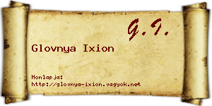 Glovnya Ixion névjegykártya